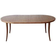 Harvey Probber Mid-Century Modern Mahogany Saber Leg Extension Dining Table