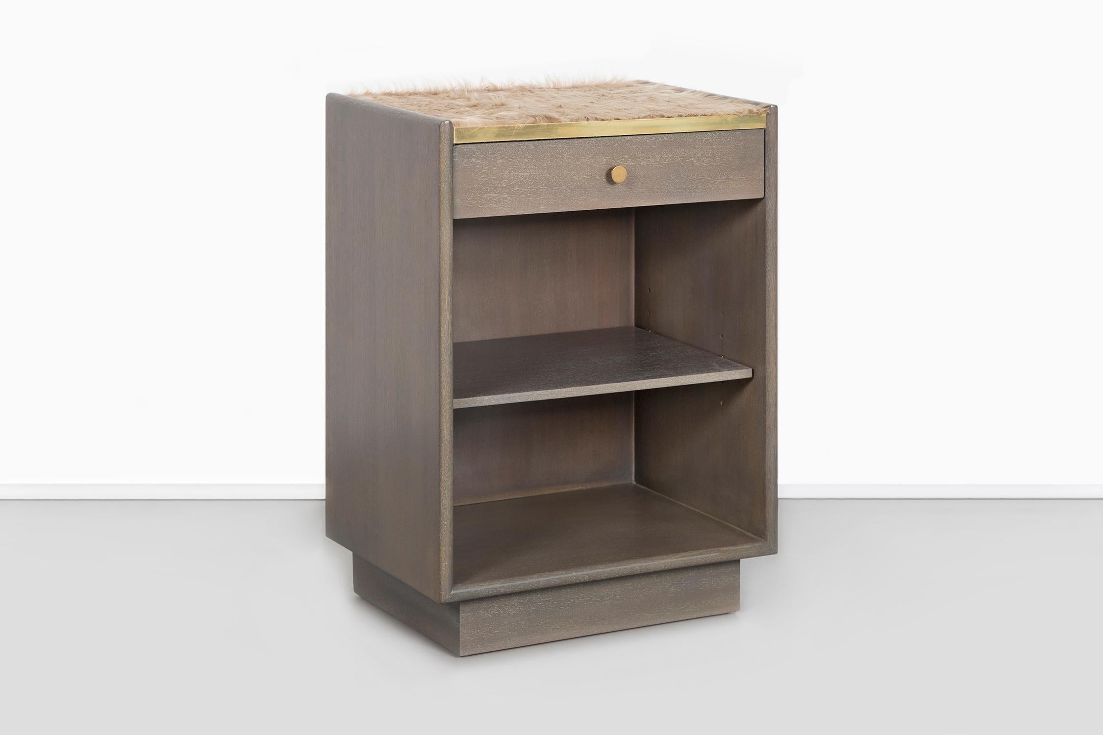Harvey Probber Mid-Century Modern Nightstands-Side Tables with Brazilian Cowhide In Excellent Condition For Sale In Chicago, IL