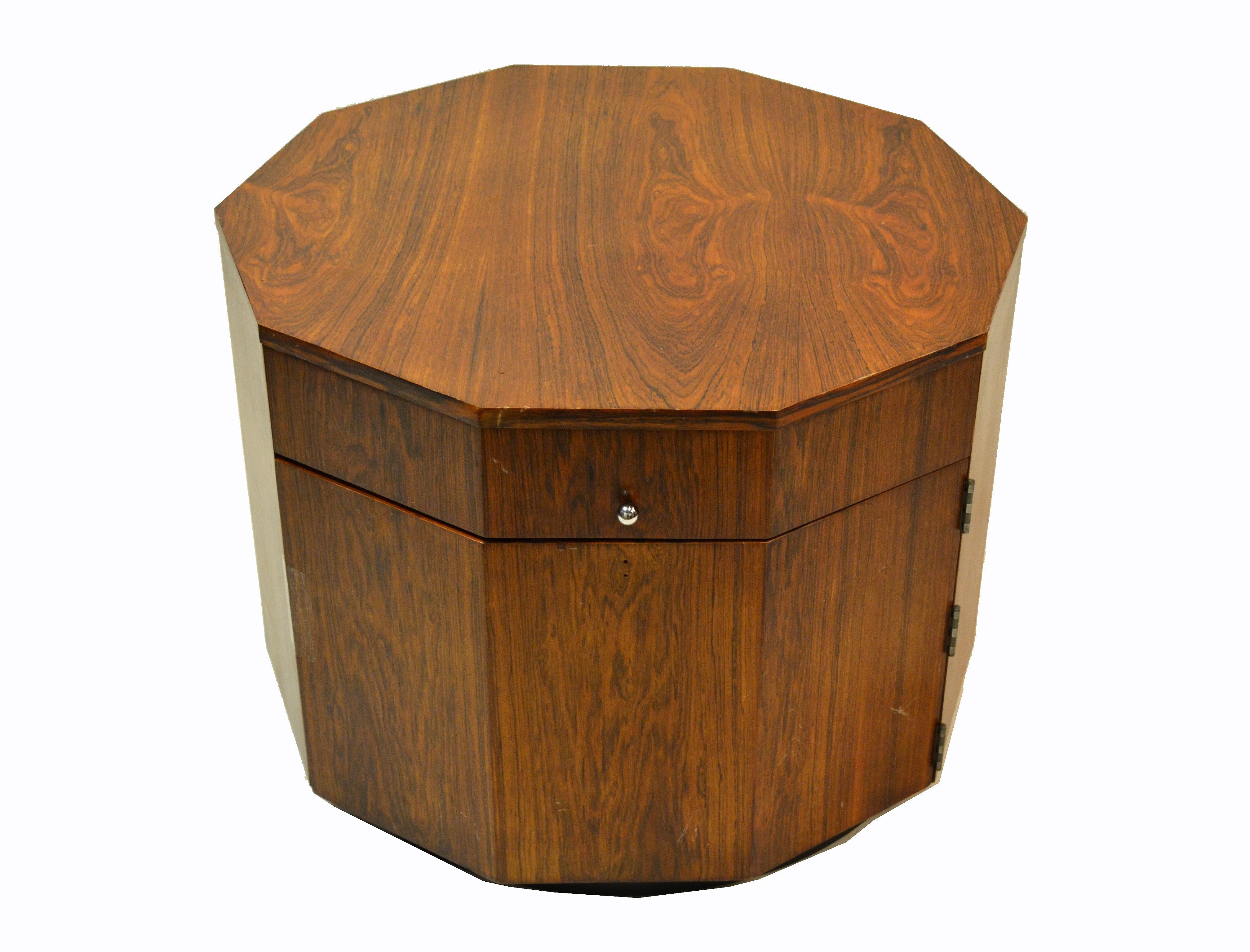 Harvey Probber Mid-Century Modern Octagonal Occasional Rosewood Table / Cabinet 1