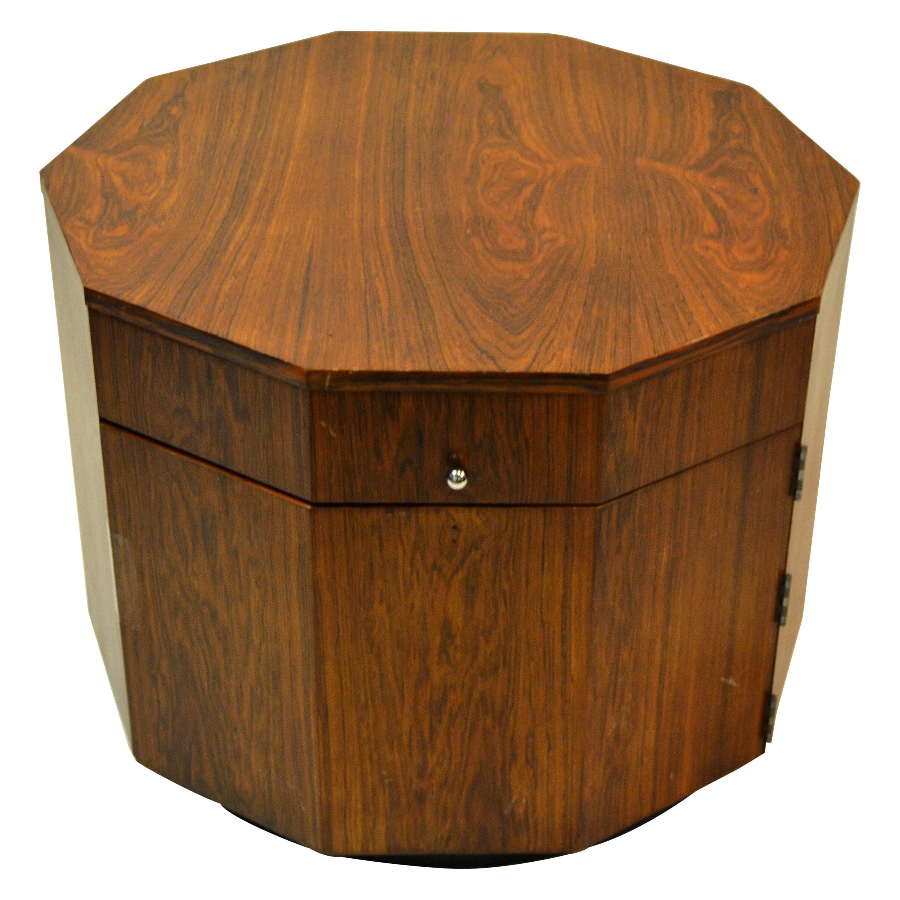 Harvey Probber Mid-Century Modern Octagonal Occasional Rosewood Table / Cabinet
