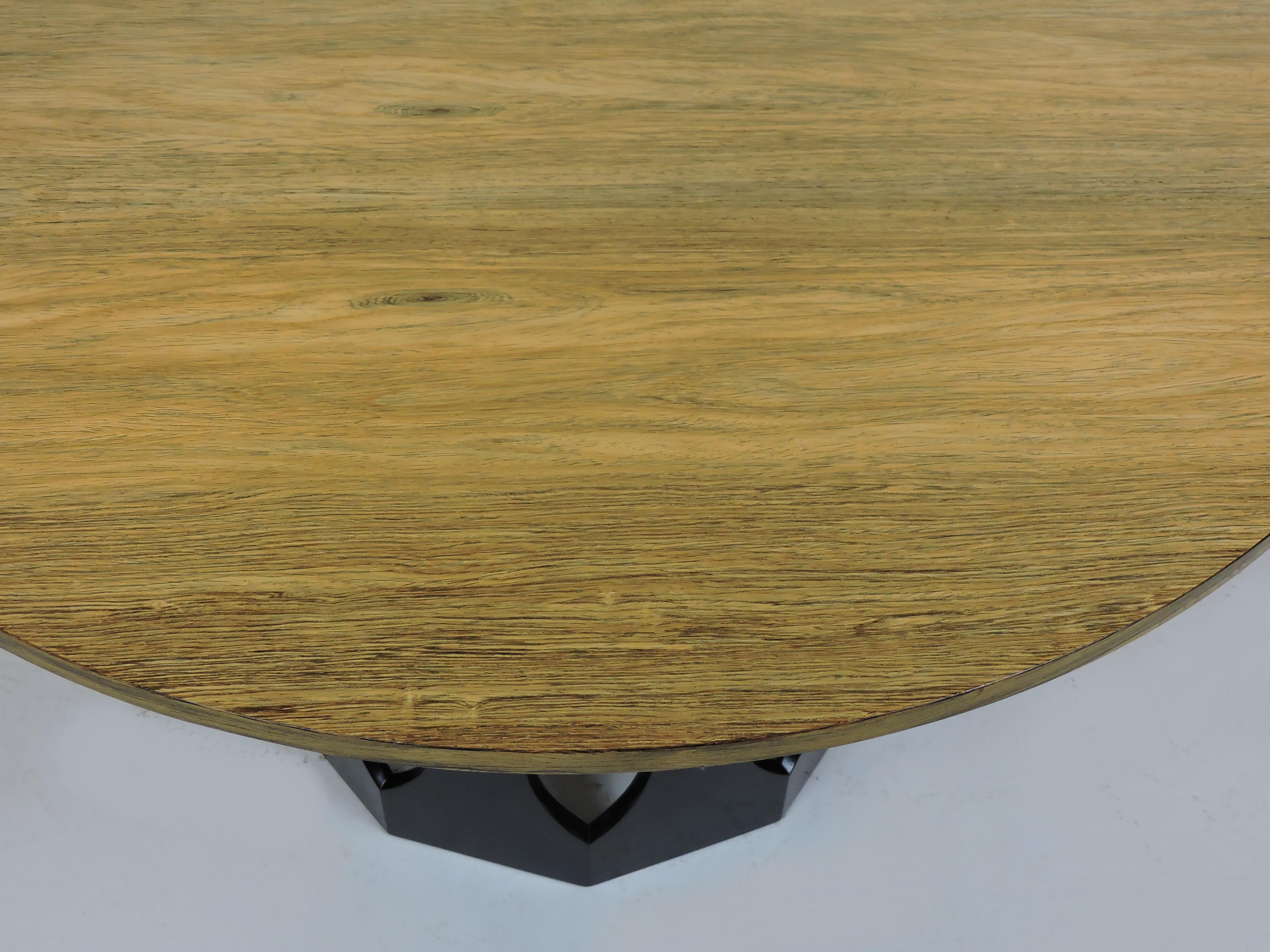 Ebonized Harvey Probber Mid-Century Modern Pedestal Base Cafe Dining or Game Table
