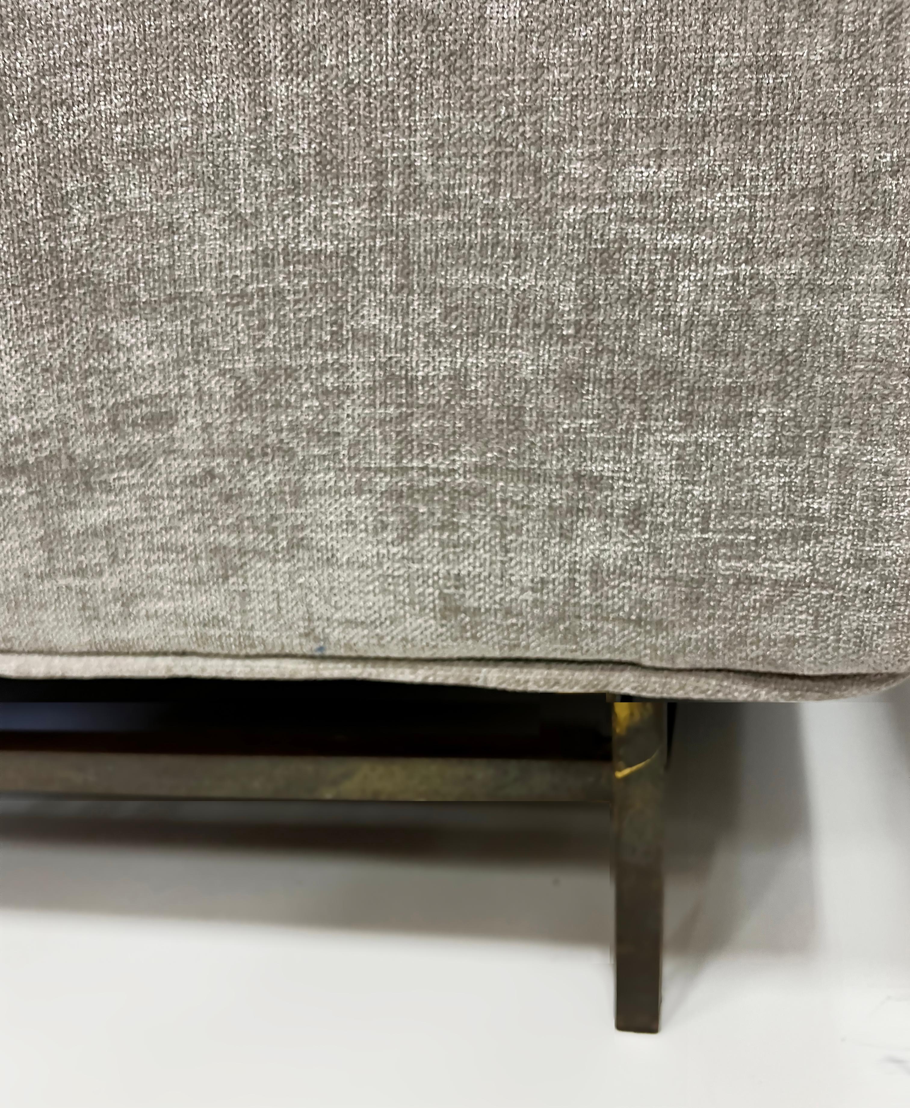  Harvey Probber Mid-century Modern Sofa Newly Upholstered, Brass Stretcher For Sale 2