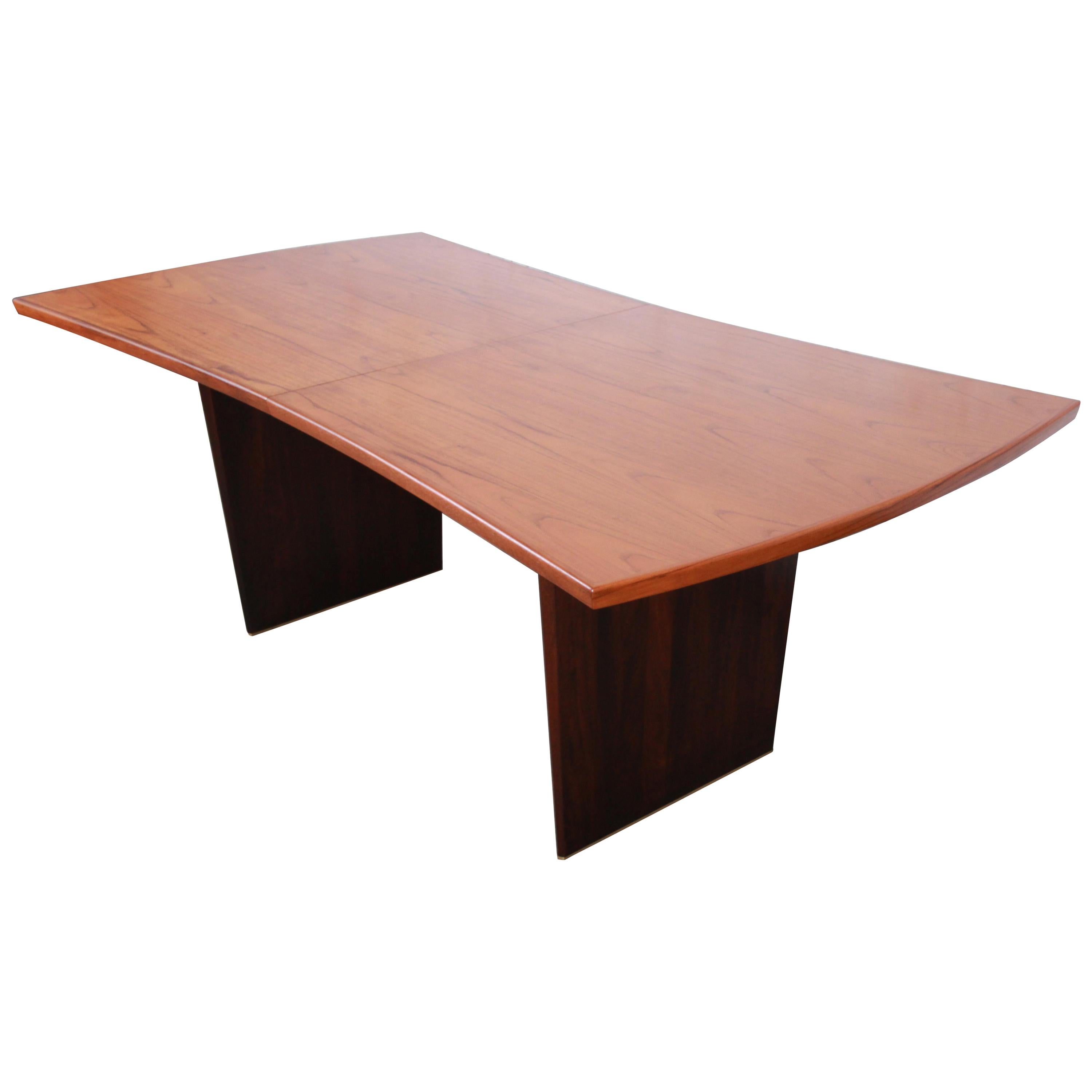 Harvey Probber Mid-Century Modern Teak and Walnut Bow Tie Extension Dining Table
