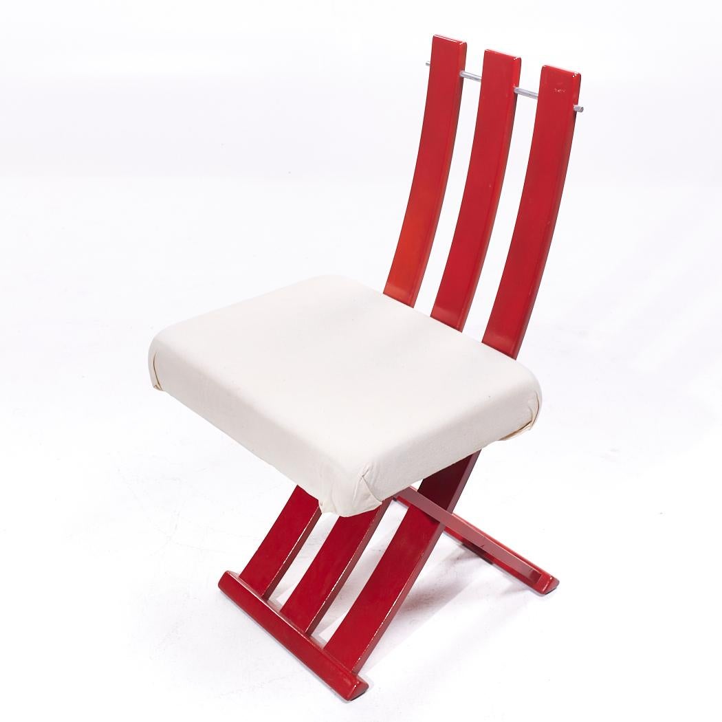Harvey Probber Chaises X rouges du milieu du siècle - Paire en vente 5