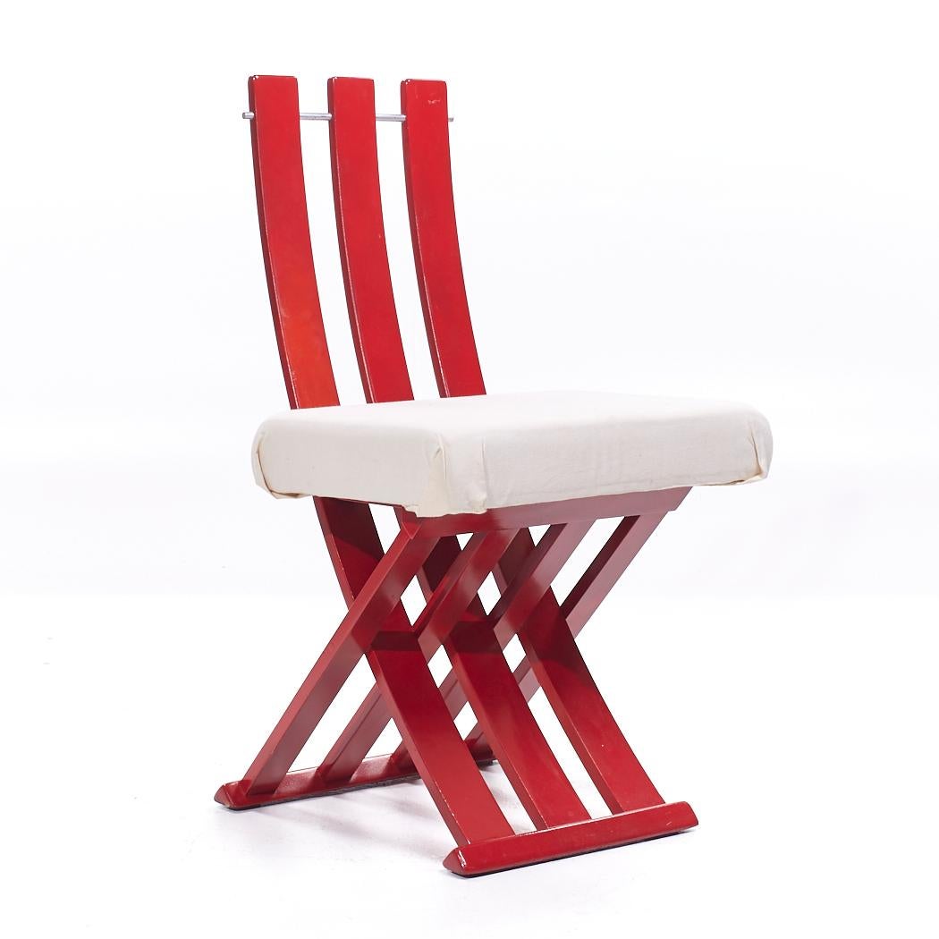 Américain Harvey Probber Chaises X rouges du milieu du siècle - Paire en vente
