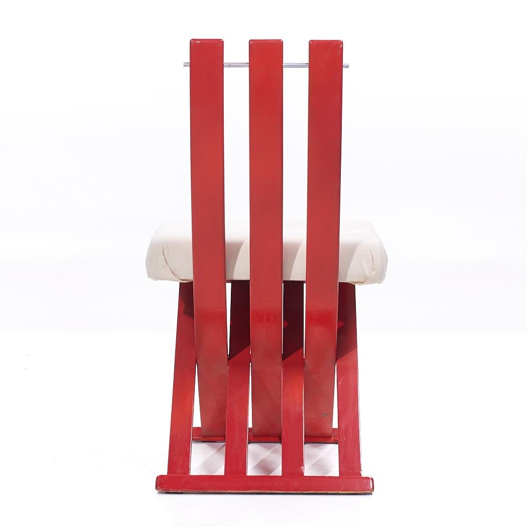 Harvey Probber Chaises X rouges du milieu du siècle - Paire en vente 1
