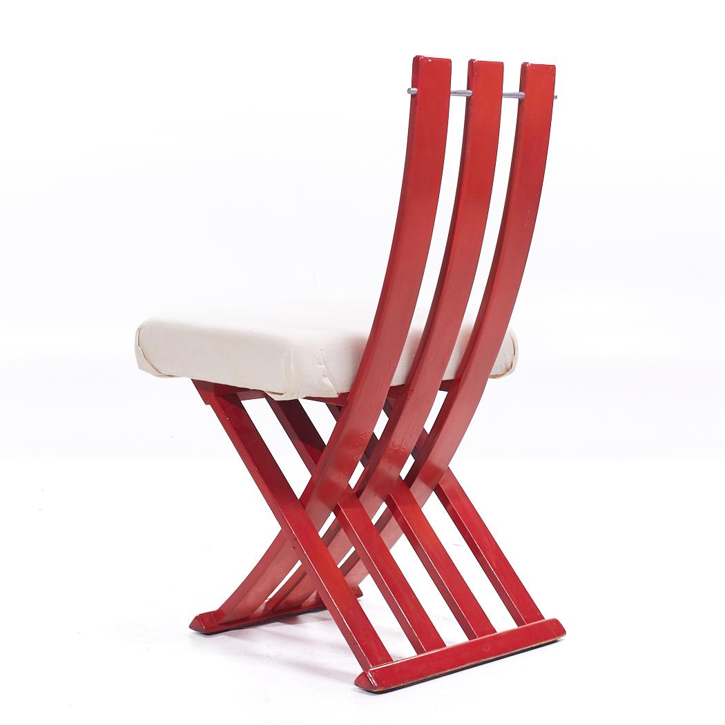 Harvey Probber Chaises X rouges du milieu du siècle - Paire en vente 2