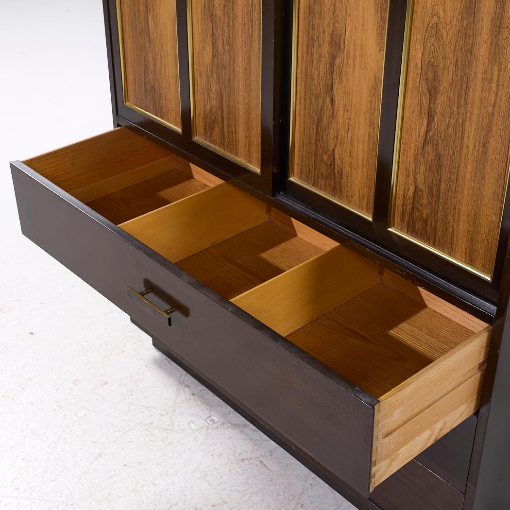 Harvey Probber Mid Century Rosewood and Mahogany Armoire Highboy Dresser For Sale 4