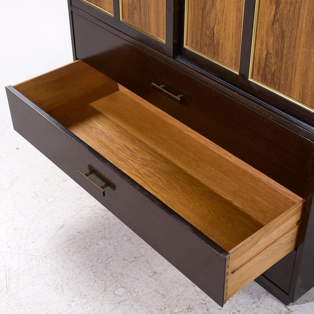 Harvey Probber Mid Century Rosewood and Mahogany Armoire Highboy Dresser For Sale 5