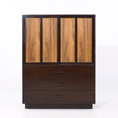 Harvey Probber Mid Century Rosewood and Mahogany Armoire Highboy Dresser