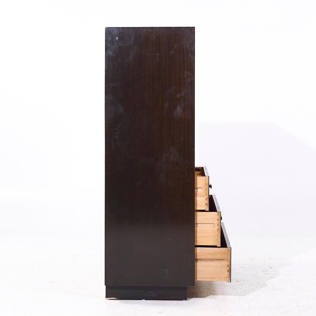 American Harvey Probber Mid Century Rosewood and Mahogany Armoire Highboy Dresser For Sale