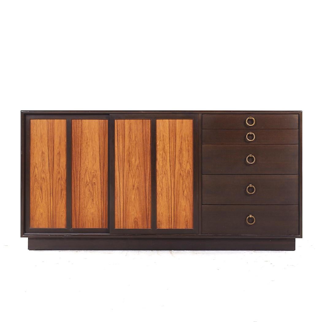 Harvey Probber, credenza e credenza in legno di palissandro e mogano del Medioevo In condizioni buone in vendita a Countryside, IL