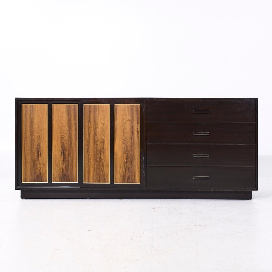 Harvey Probber Mid Century Rosewood and Mahogany Lowboy Dresser

This lowboy measures: 77.25 wide x 18 deep x 32.75 inches high

All pieces of furniture can be had in what we call restored vintage condition. That means the piece is restored upon