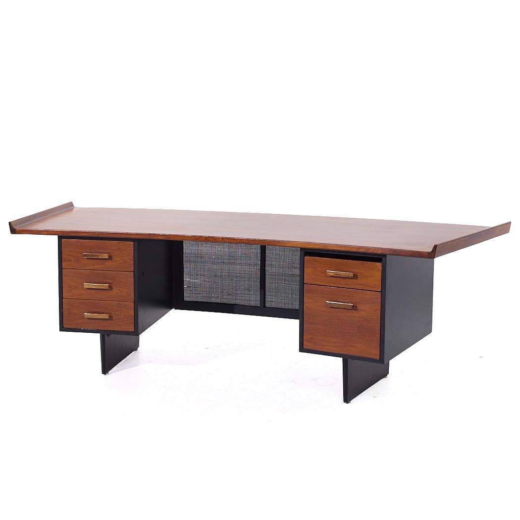 Harvey Probber Mid Century Palisander gebogen Executive Schreibtisch (Moderne der Mitte des Jahrhunderts) im Angebot