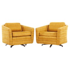Harvey Probber Mid Century Swivel Lounge Chairs - Pair