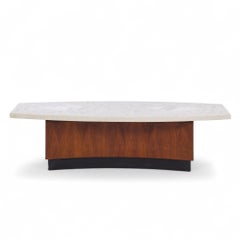 Harvey Probber Mid Century Terrazzo and Walnut Coffee Table