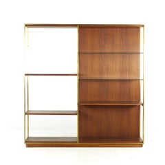 Harvey Probber Midcentury Walnut and Brass Etagere Shelf