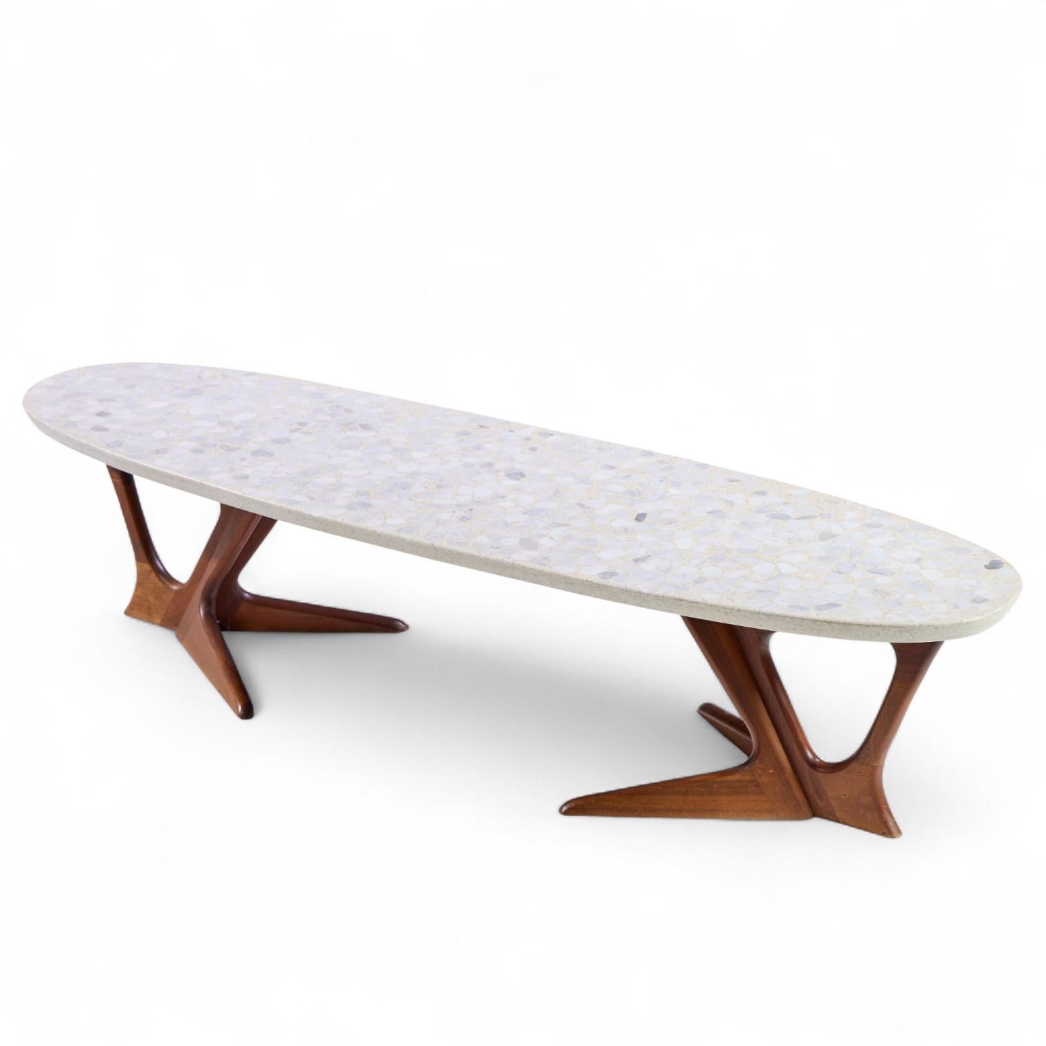 Table basse en noyer et terrazzo du milieu du siècle Harvey Probber en vente 1