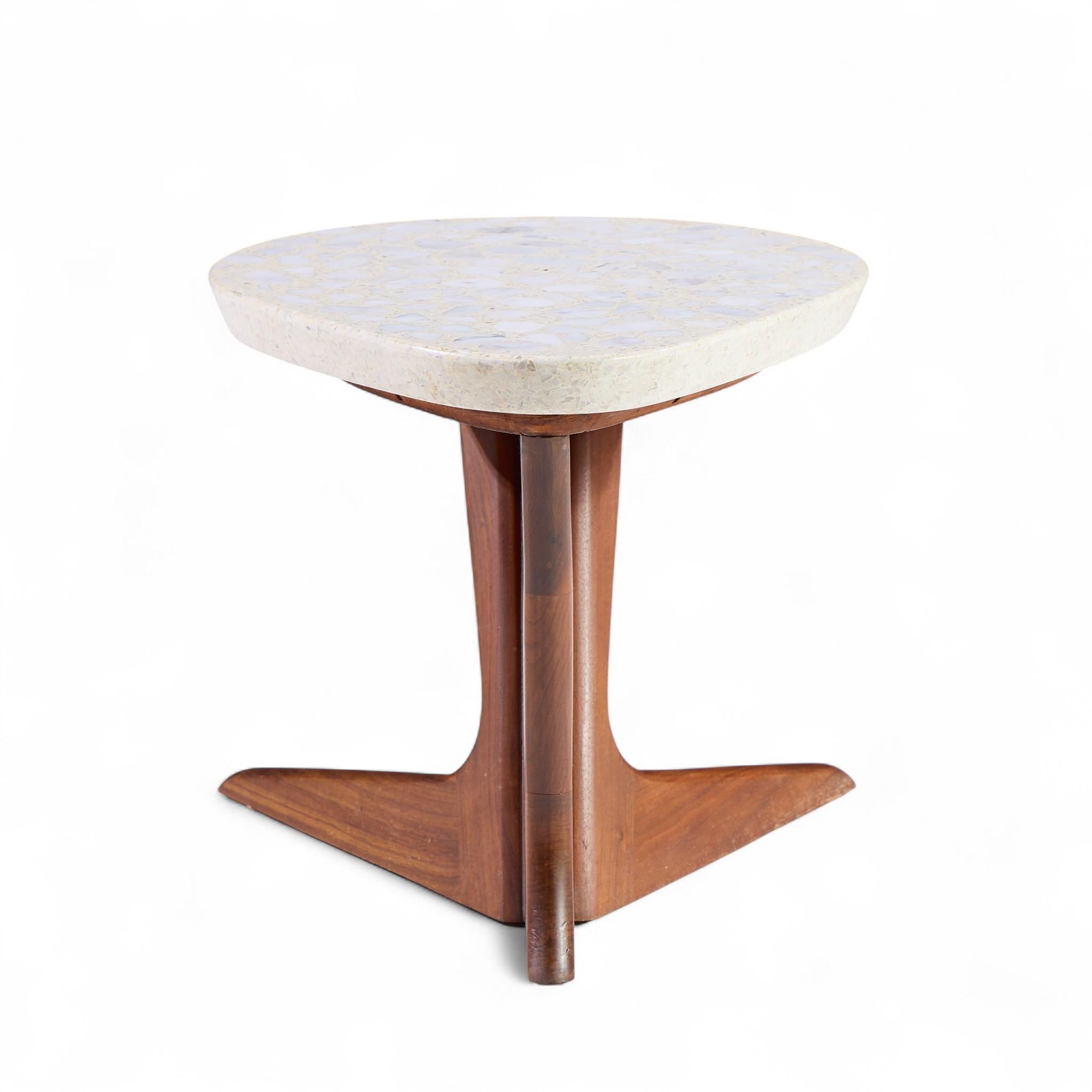 Harvey Probber Mid Century Walnut and Terrazzo Side End Table

This side table measures: 15.5 wide x 20.75 deep x 15 inches high

Great Vintage Condition - Table has Minor Stain Wear at Bottom of Base. Table is Structurally Solid. Great Condition