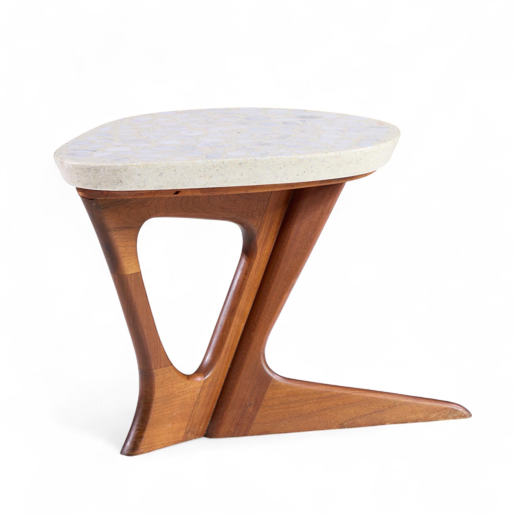 Mid-Century Modern Harvey Probber Mid Century Walnut and Terrazzo Side End Table For Sale