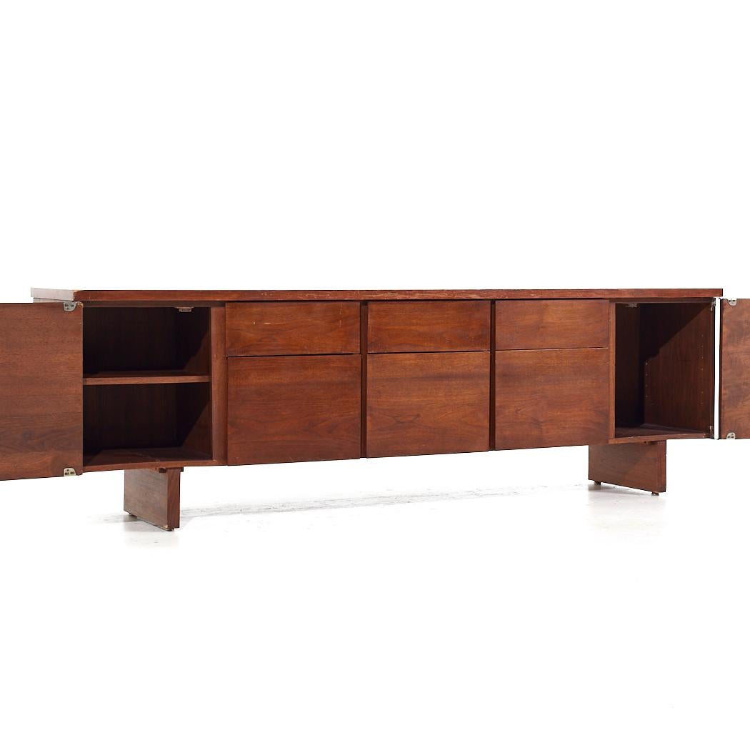 Late 20th Century Harvey Probber Mid Century Walnut Credenza For Sale