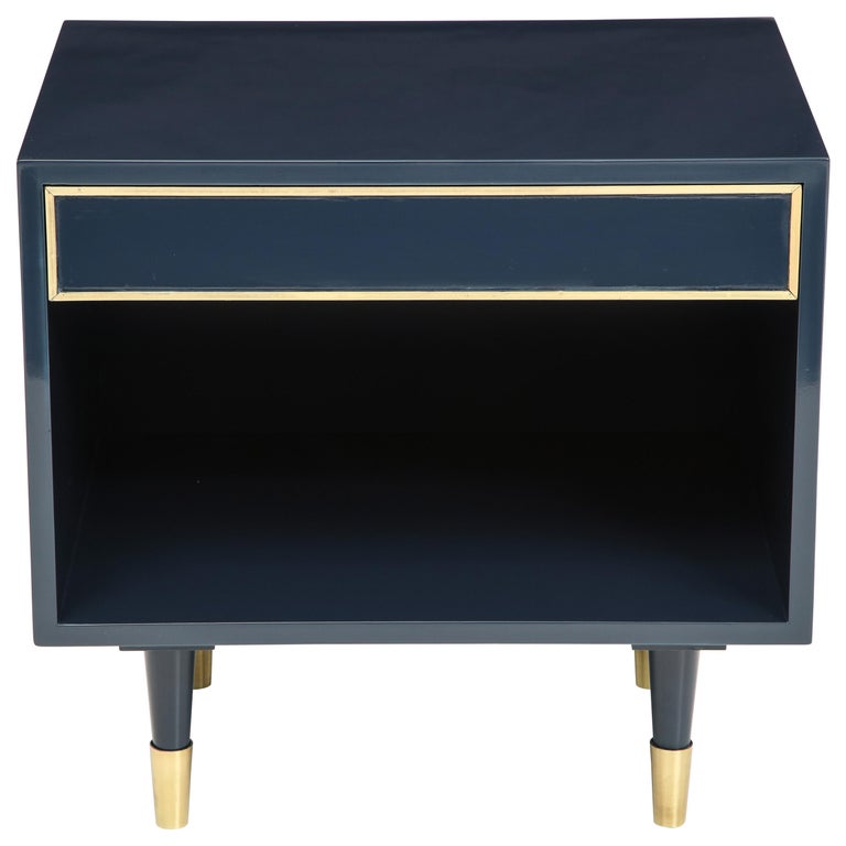 Harvey Probber Midnight Blue Lacquer Nightstands at 1stDibs