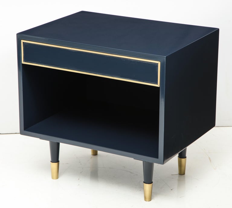 Harvey Probber Midnight Blue Lacquer Nightstands at 1stDibs