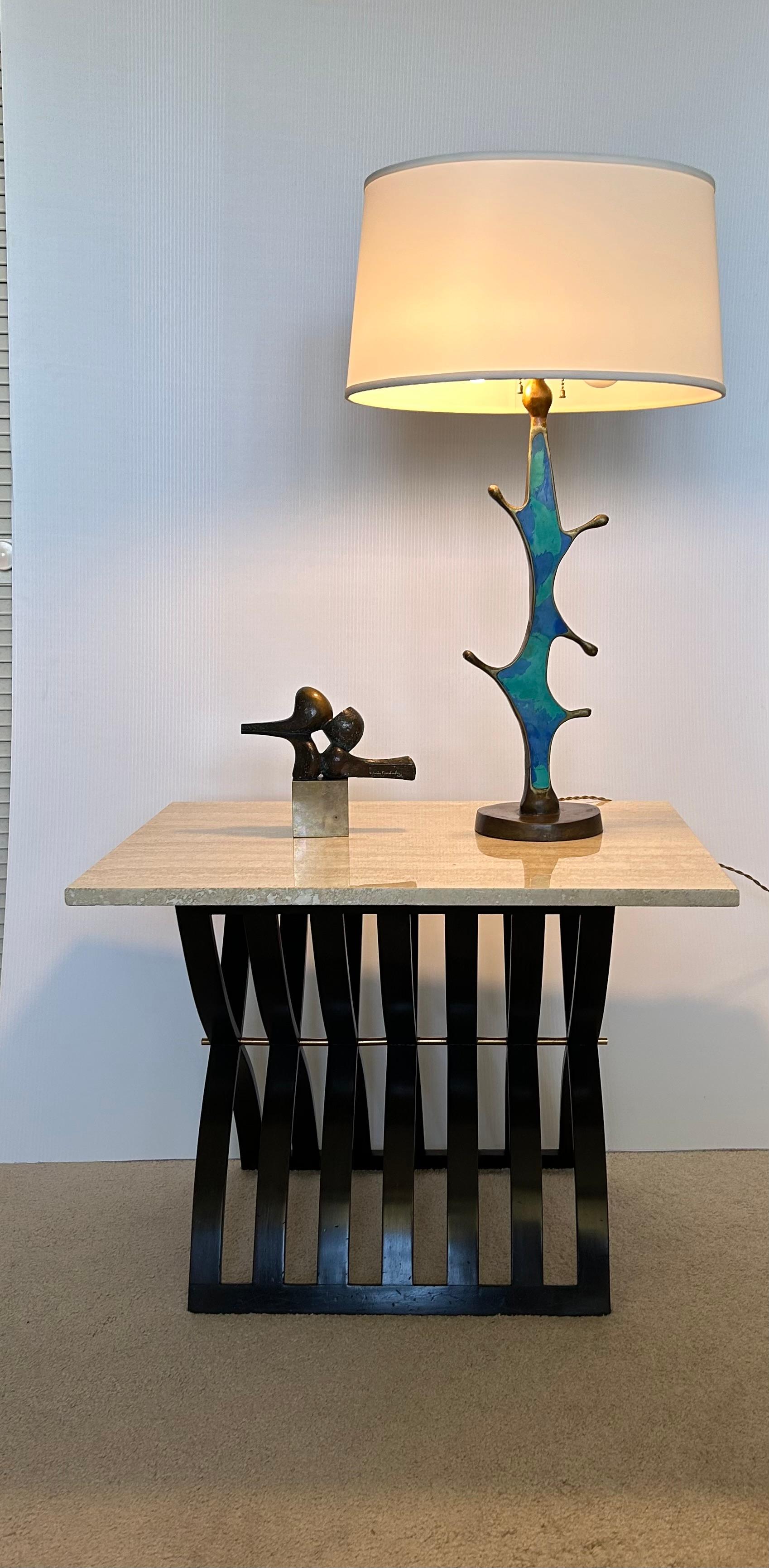Harvey Probber  modèle 1216 table en acajou avec plateau en travertin en vente 12