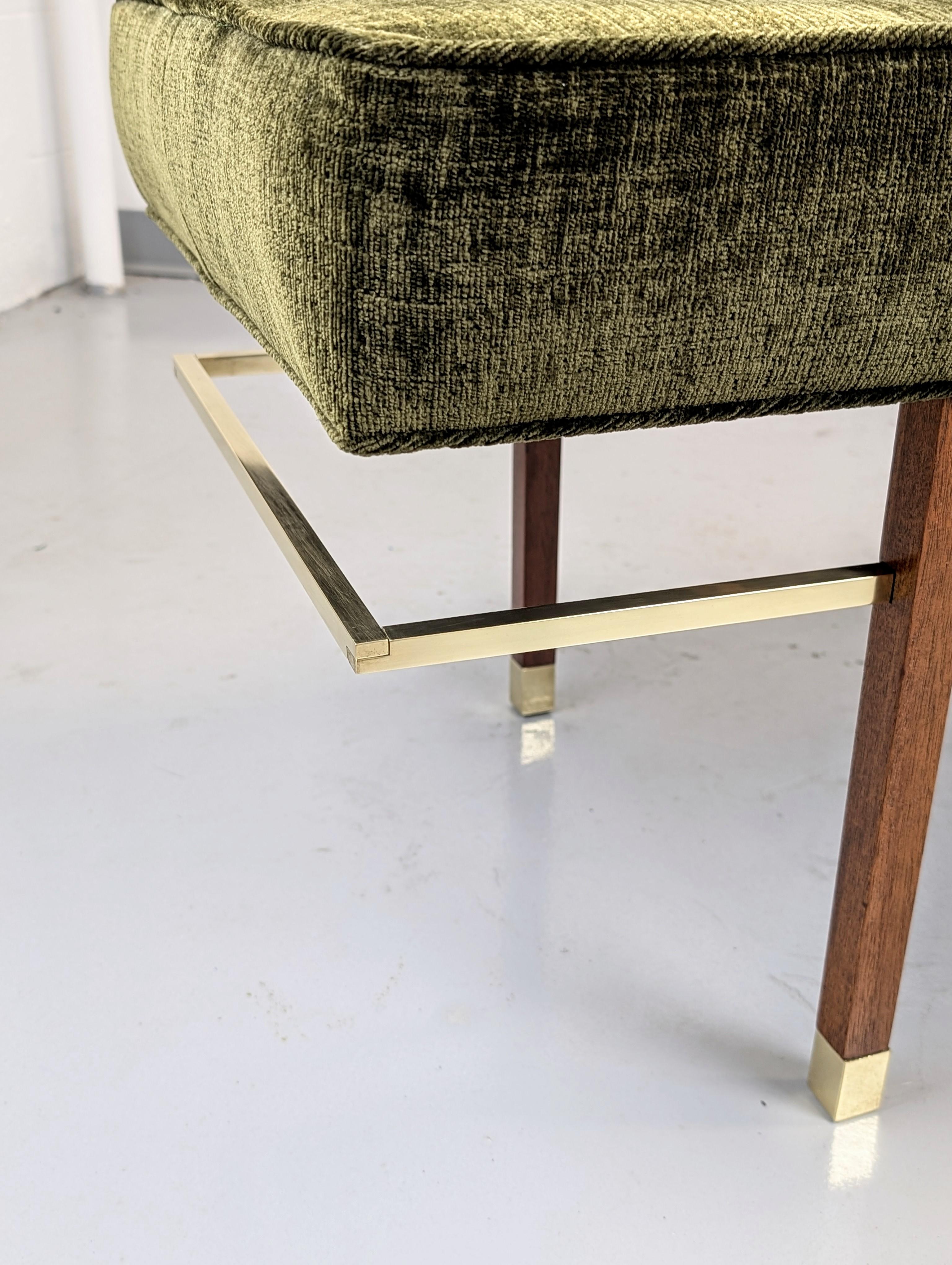 Panchina in mogano e ottone Harvey Probber Model PUB 70½ in vendita 4