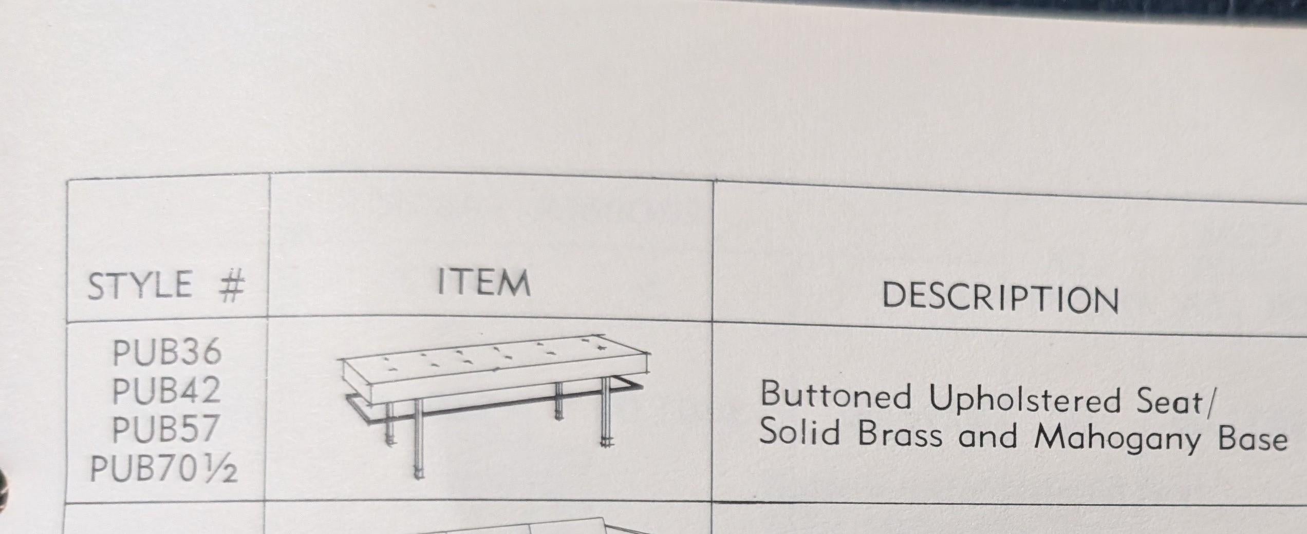 Harvey Probber Model No No 70½ Banc en acajou et laiton en vente 5