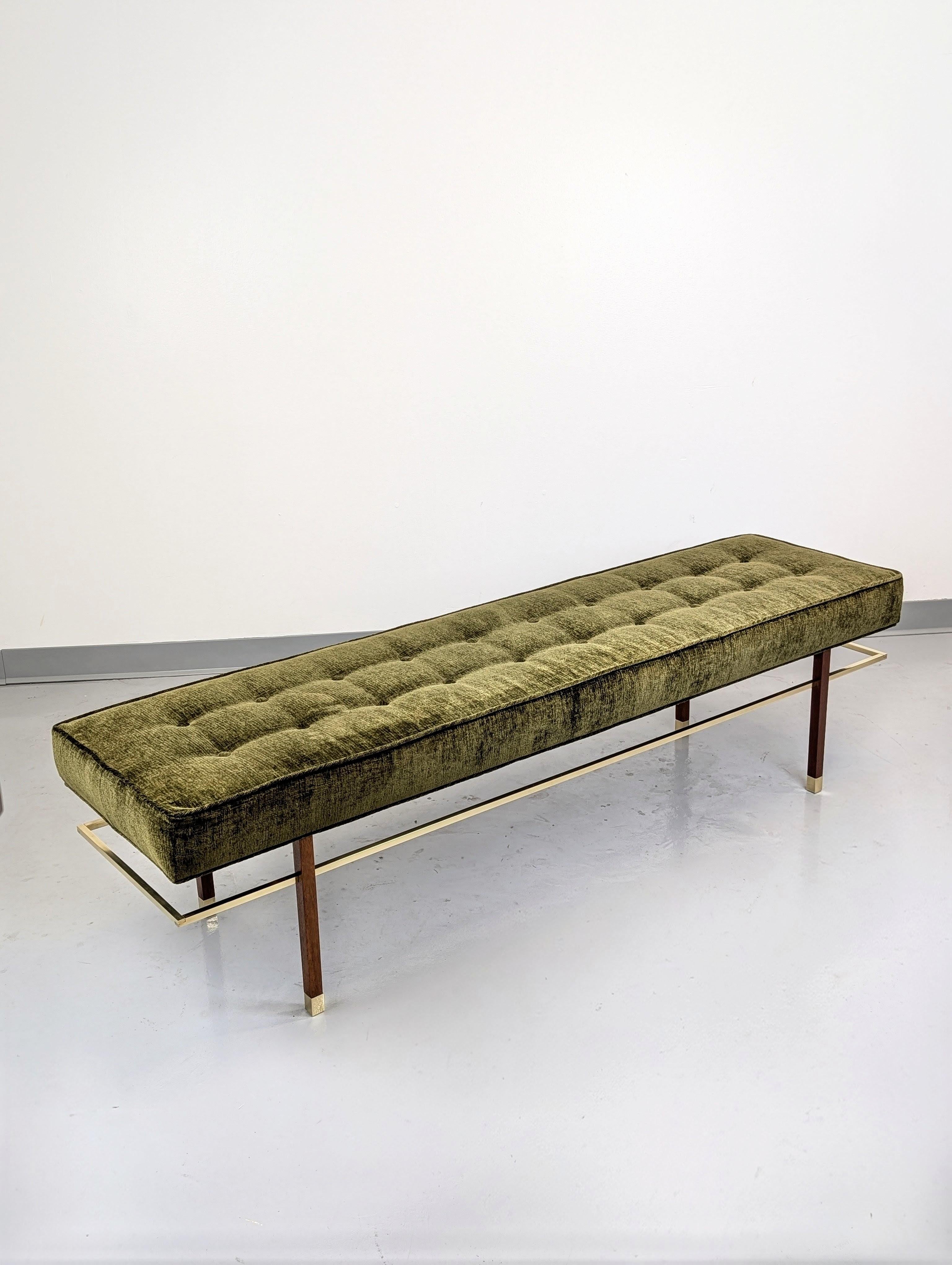 Panchina in mogano e ottone Harvey Probber Model PUB 70½ in vendita 5