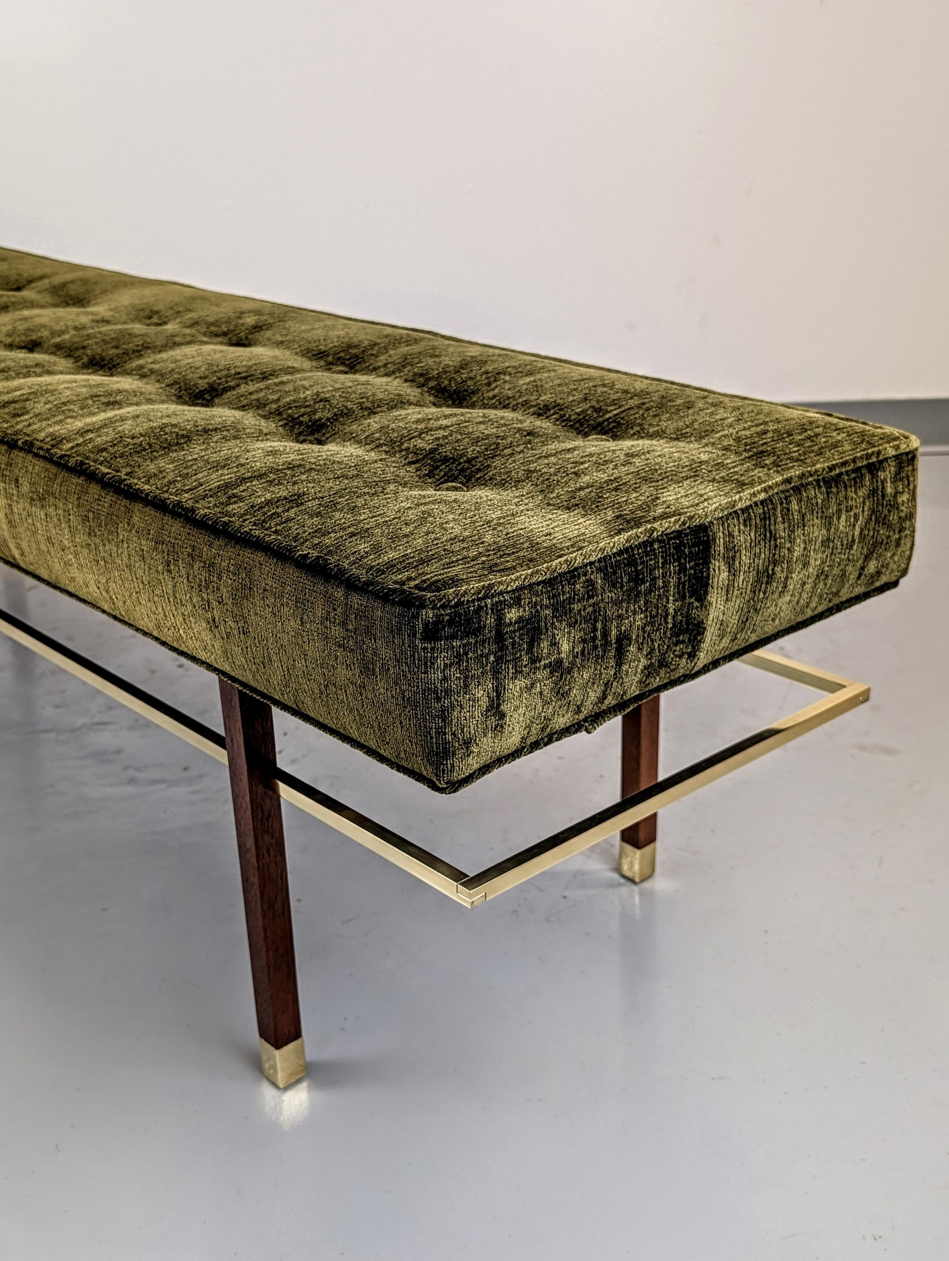 Panchina in mogano e ottone Harvey Probber Model PUB 70½ In condizioni buone in vendita a Lynn, MA