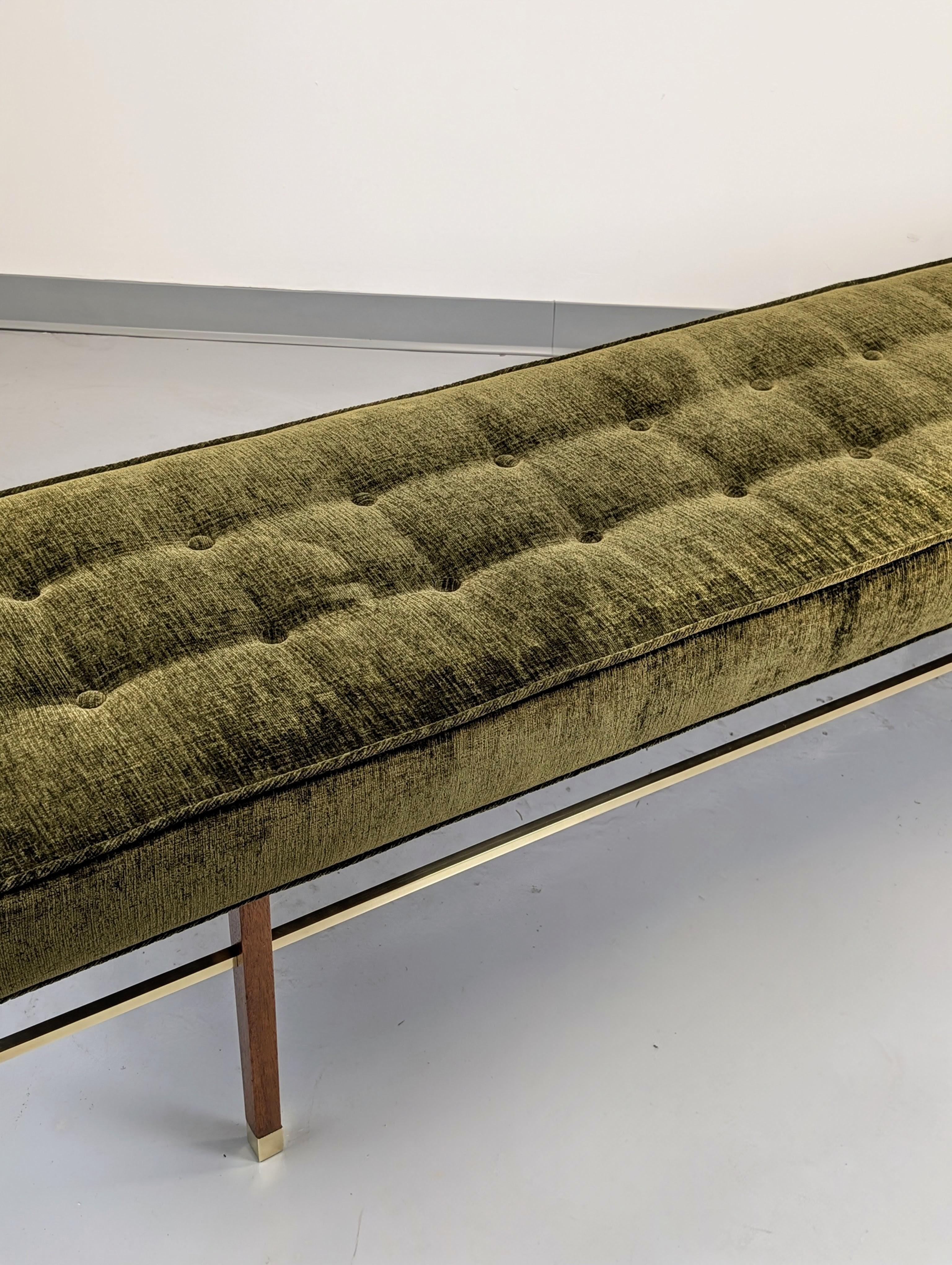 Panchina in mogano e ottone Harvey Probber Model PUB 70½ in vendita 2