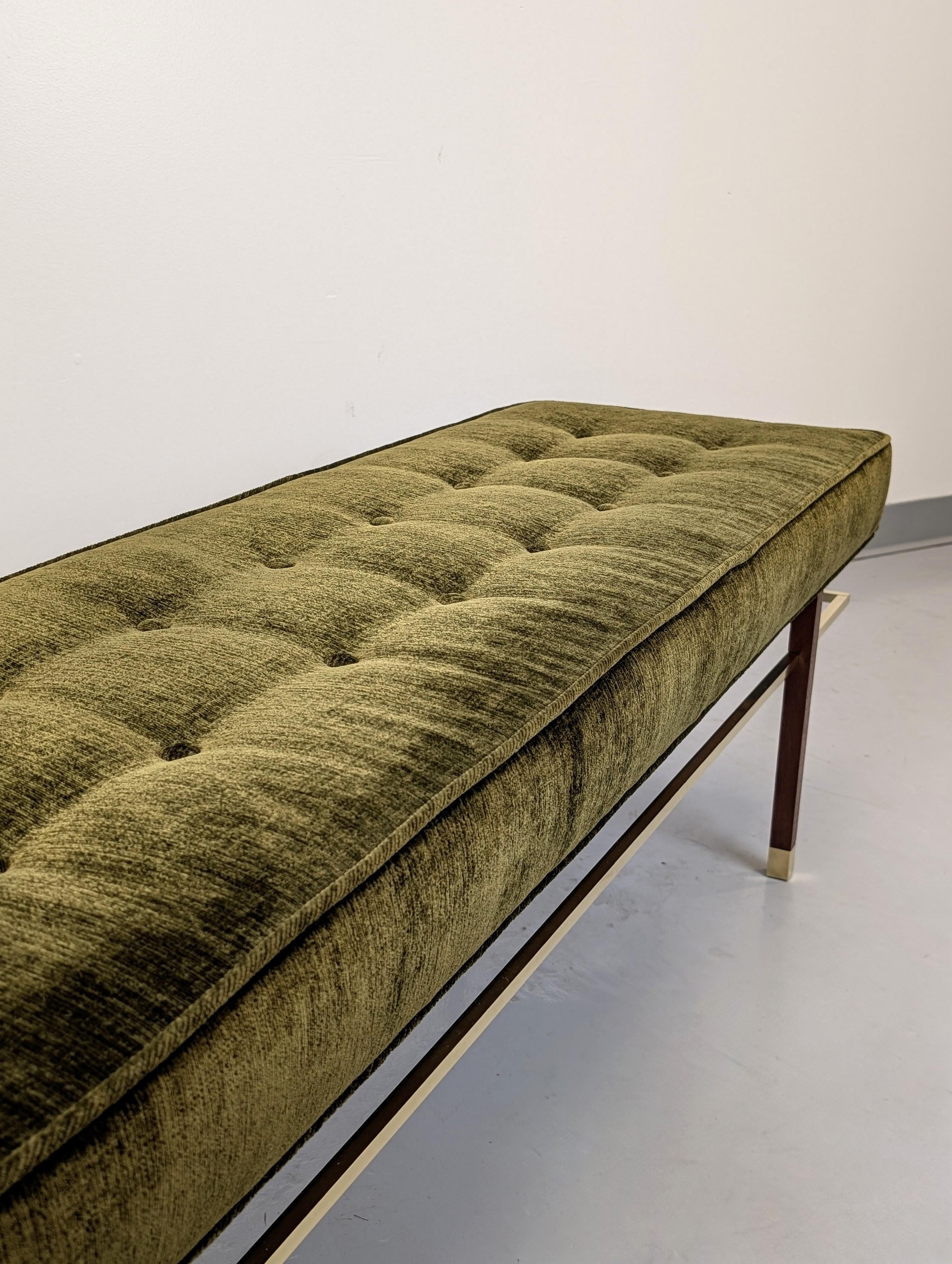 Panchina in mogano e ottone Harvey Probber Model PUB 70½ in vendita 3