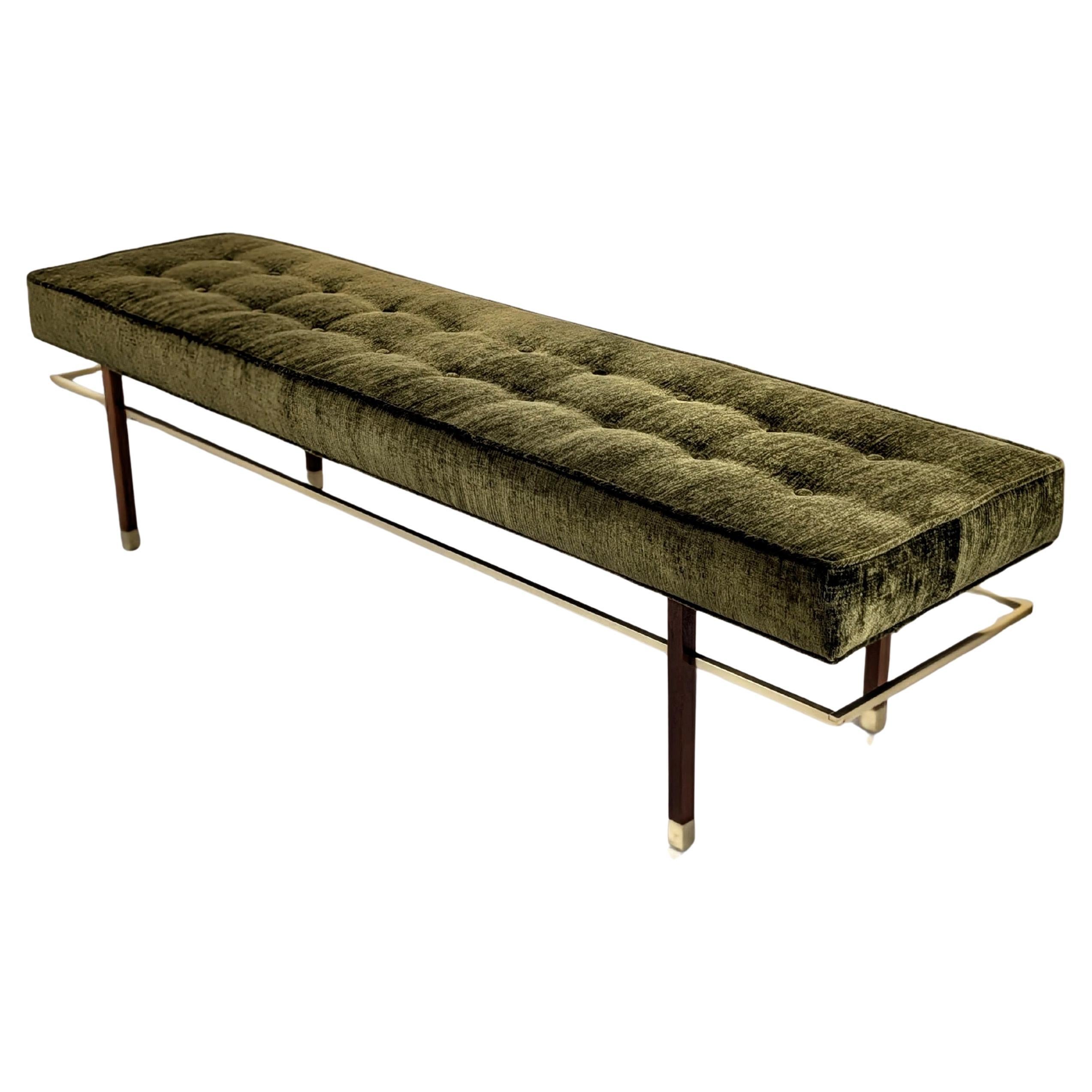 Banco de caoba y latón Harvey Probber Model PUB 70½