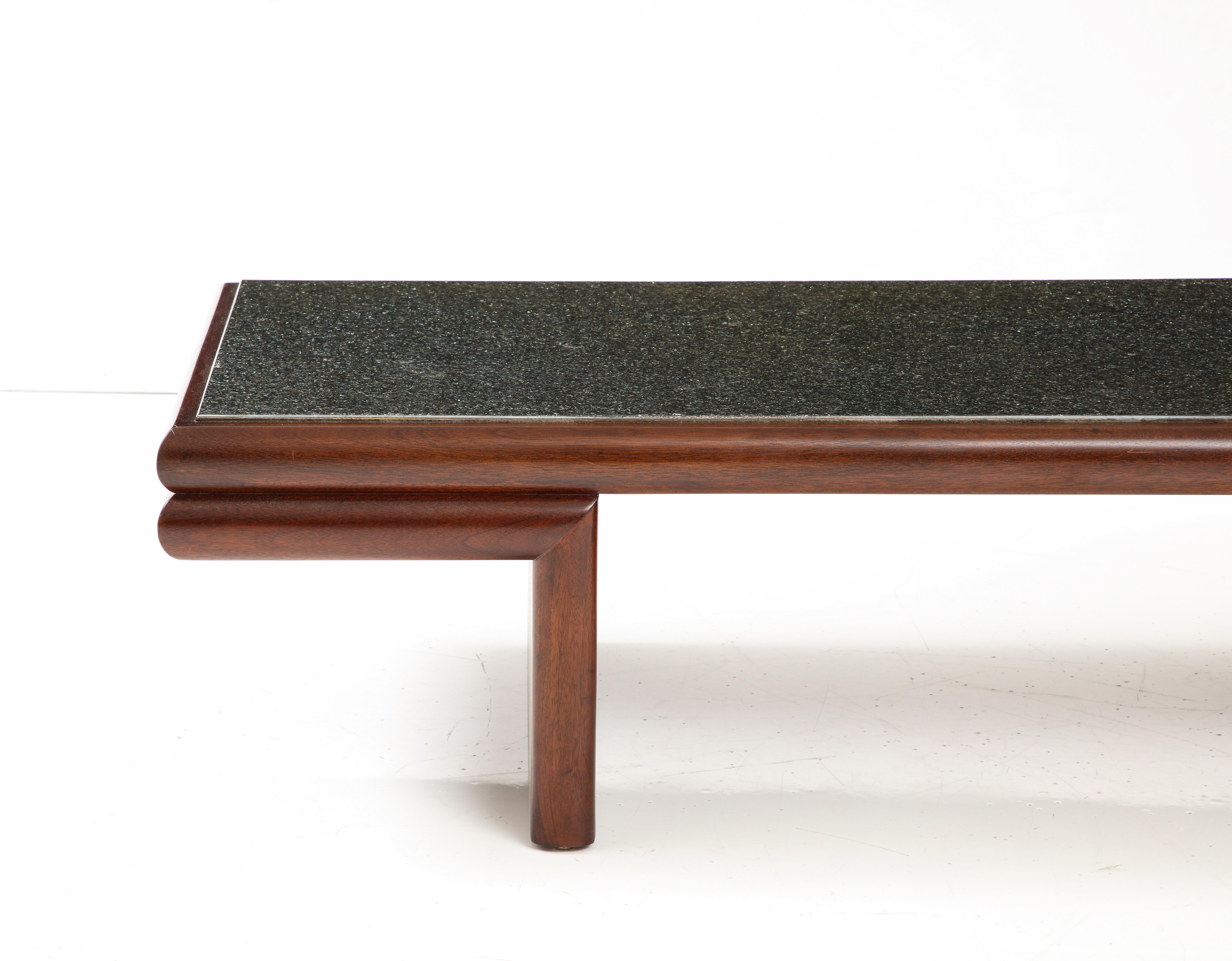 Harvey Probber Modernist Mahogany Coffee Table With Resin Top For Sale 5