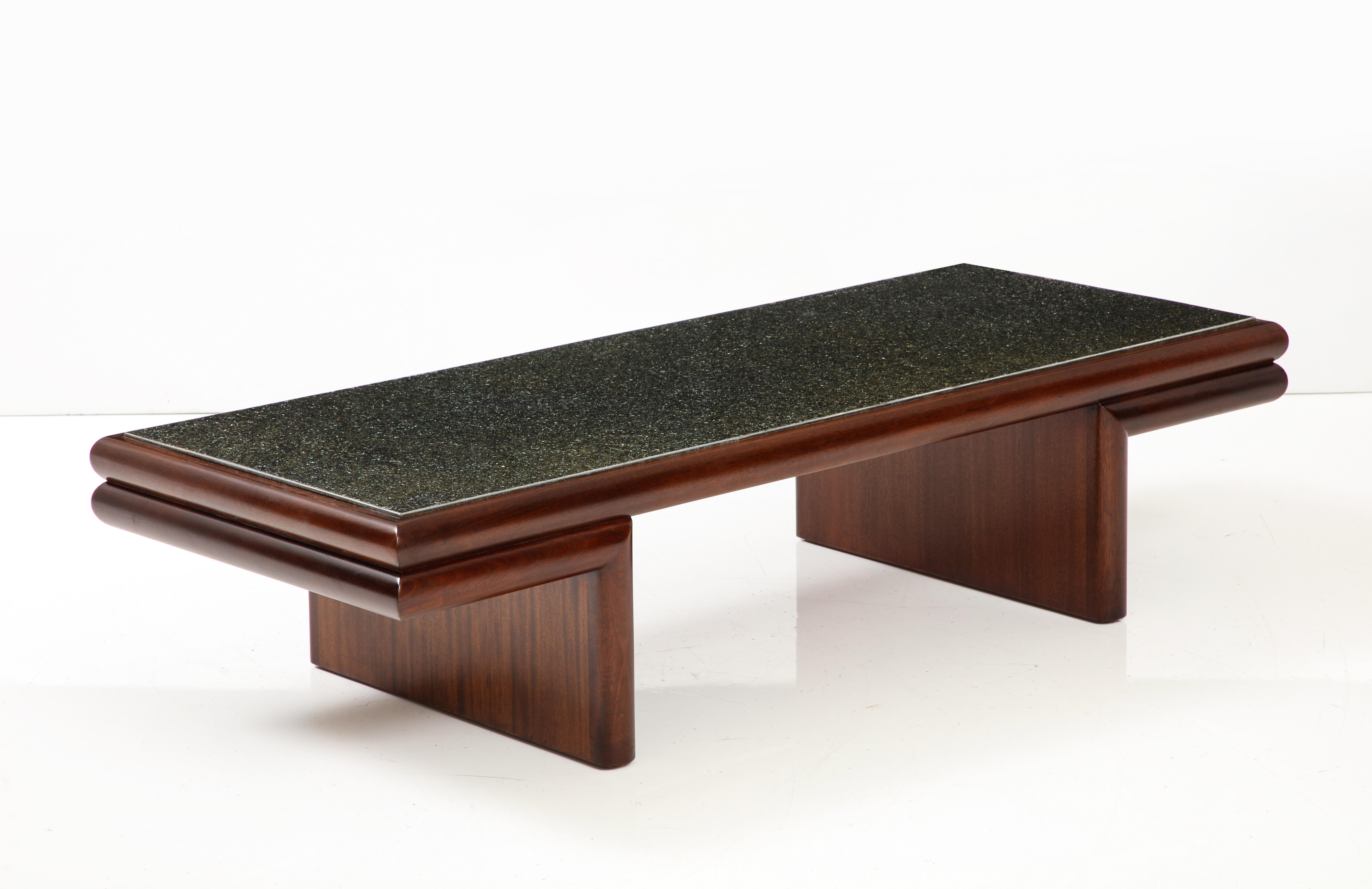 Harvey Probber Modernist Mahogany Coffee Table With Resin Top For Sale 10