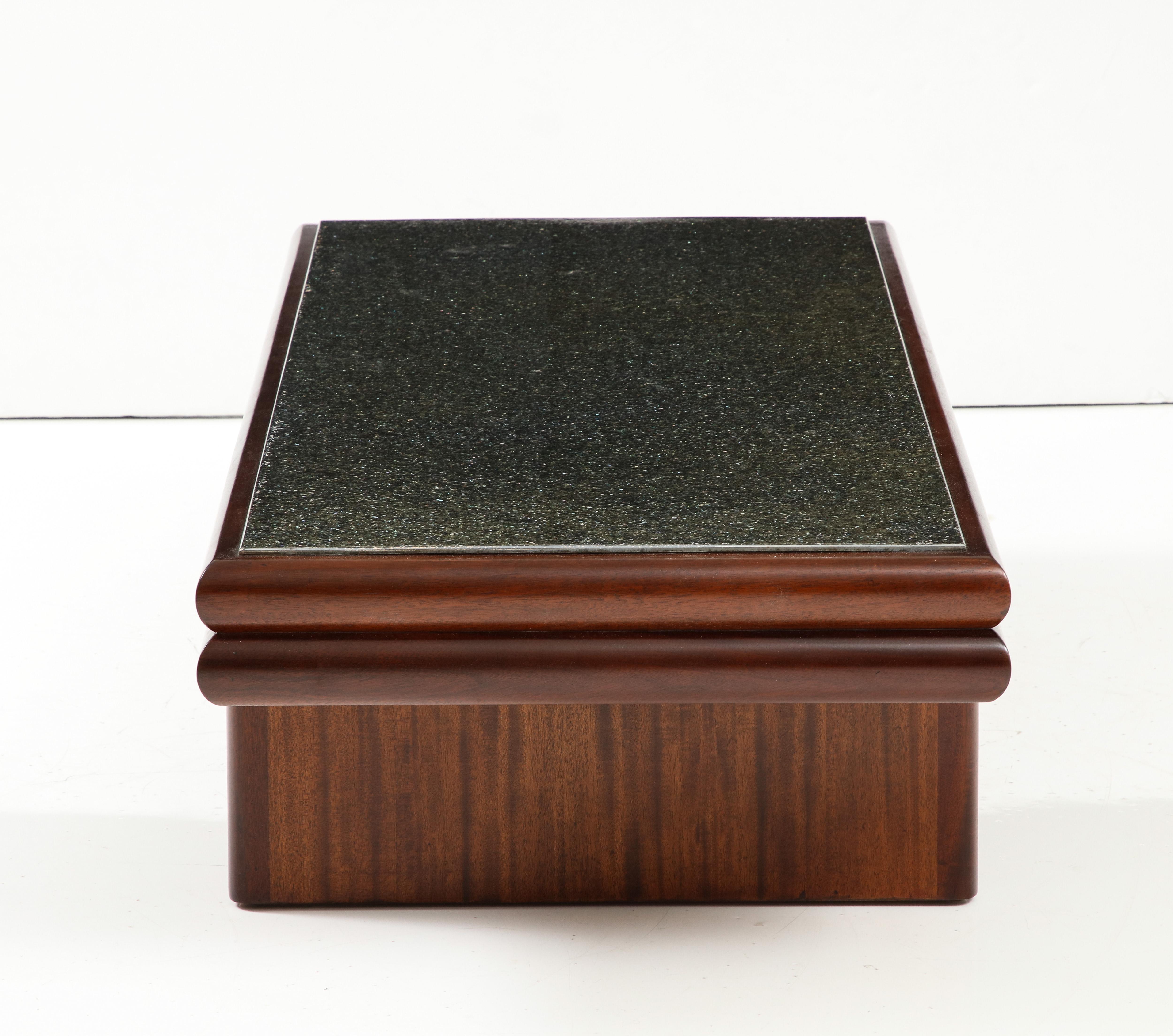 Mid-Century Modern Harvey Probber Modernist Mahogany Coffee Table With Resin Top For Sale