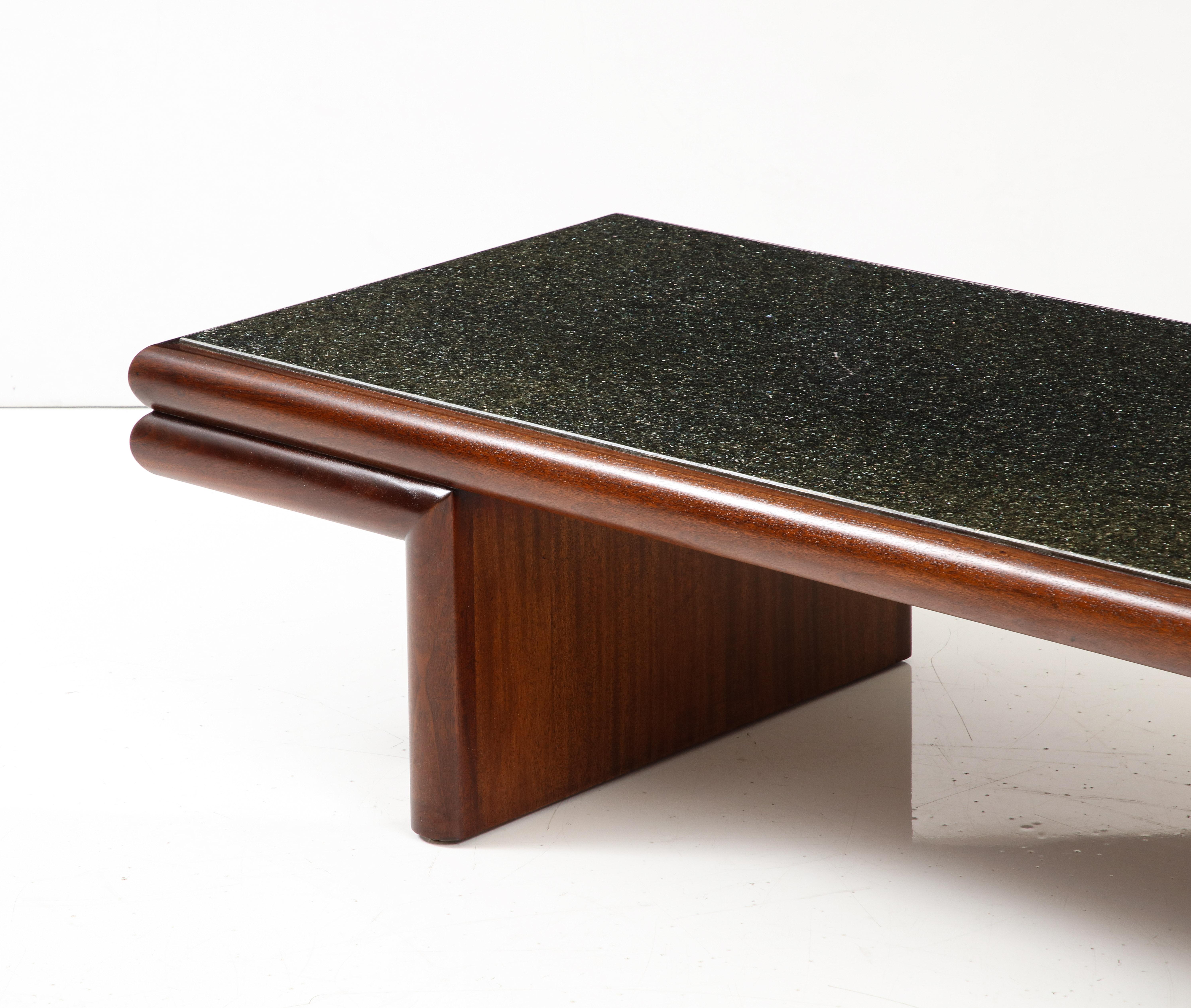 Mid-20th Century Harvey Probber Modernist Mahogany Coffee Table With Resin Top For Sale