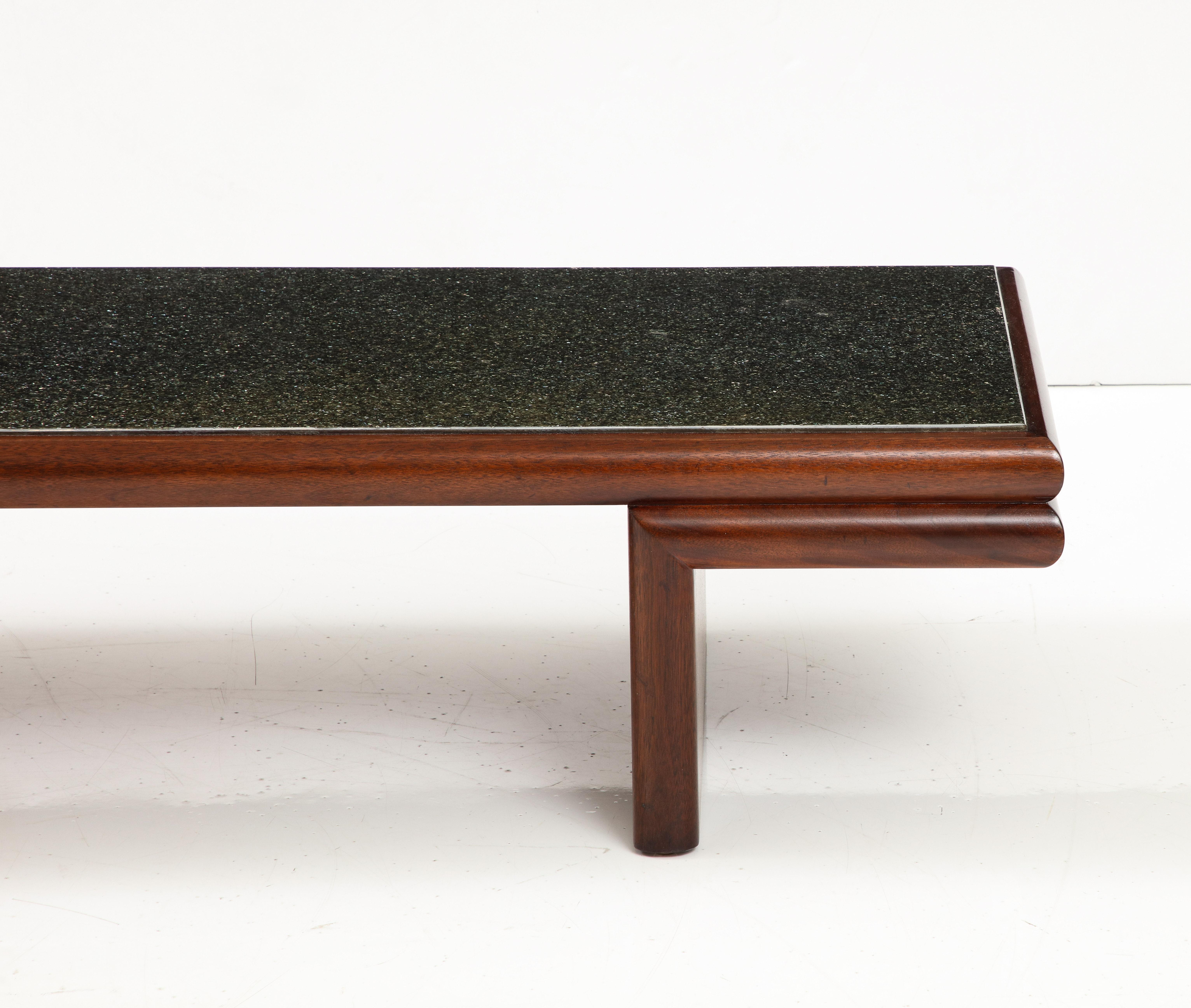 Harvey Probber Modernist Mahogany Coffee Table With Resin Top For Sale 1