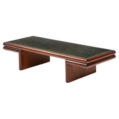 Harvey Probber Modernist Mahogany Coffee Table With Resin Top