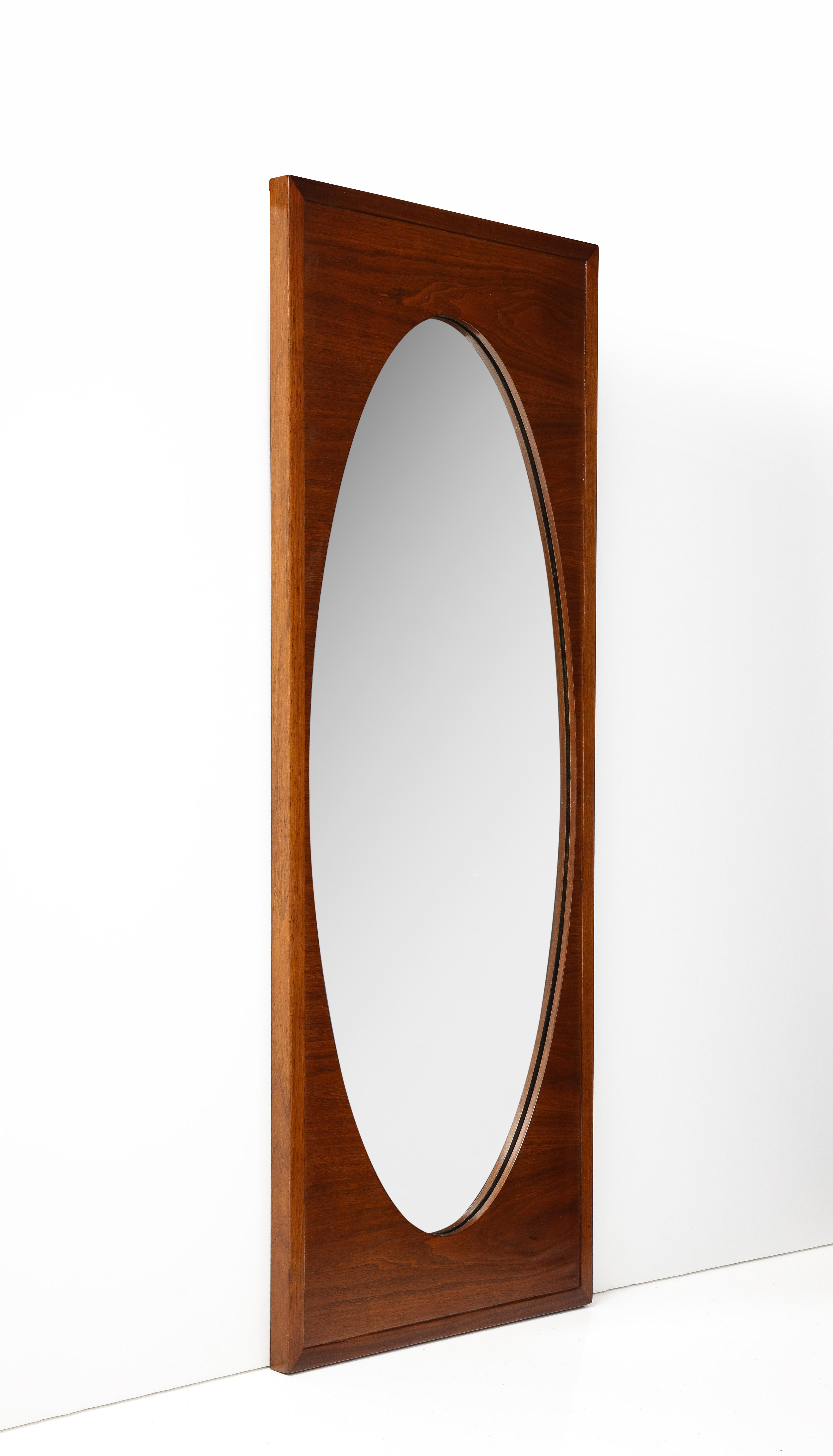 Harvey Probber Modernist Walnut Mirror In Good Condition In New York, NY