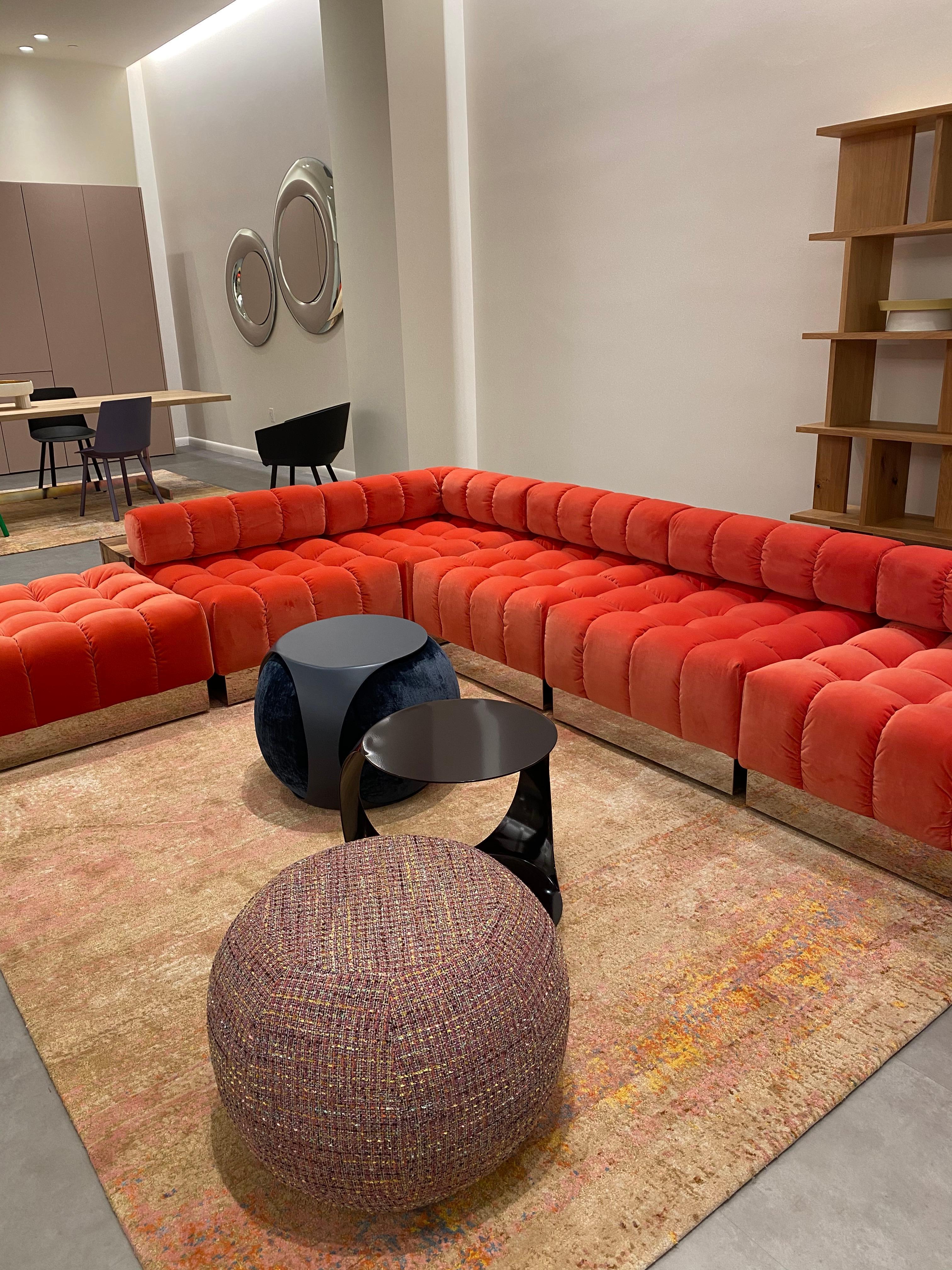 Mid-Century Modern Harvey Probber Modular Deep Tuft Sofa Upholstered in  Raf Simmons Velvet 