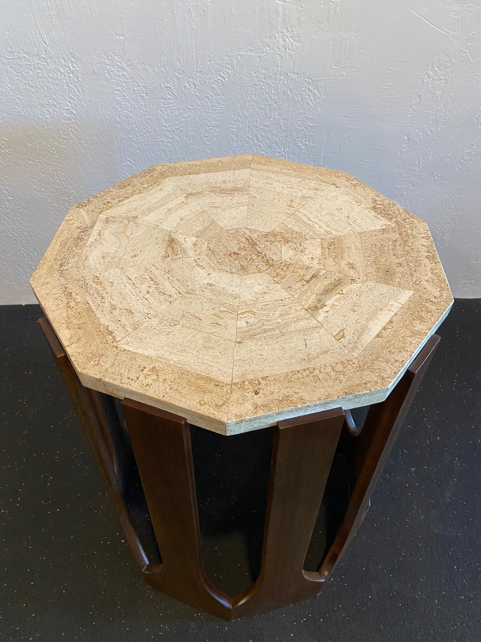 Mid-Century Modern Harvey Probber Mosaic Travertine Occasional Table For Sale