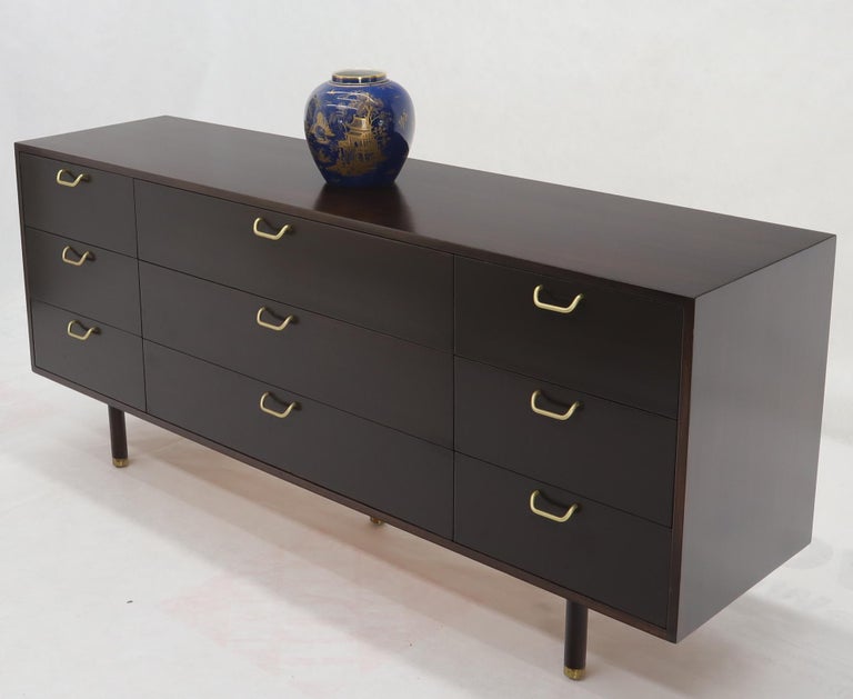 Harvey Probber Nine-Drawer Espresso Mahogany Long Dresser ...