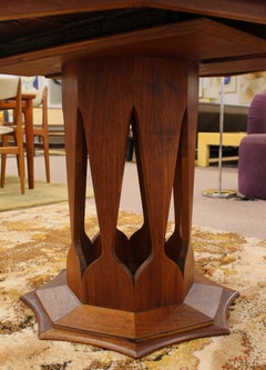 Harvey Probber Octagon Walnut Dining Table w Leaf Mid-Century Modern