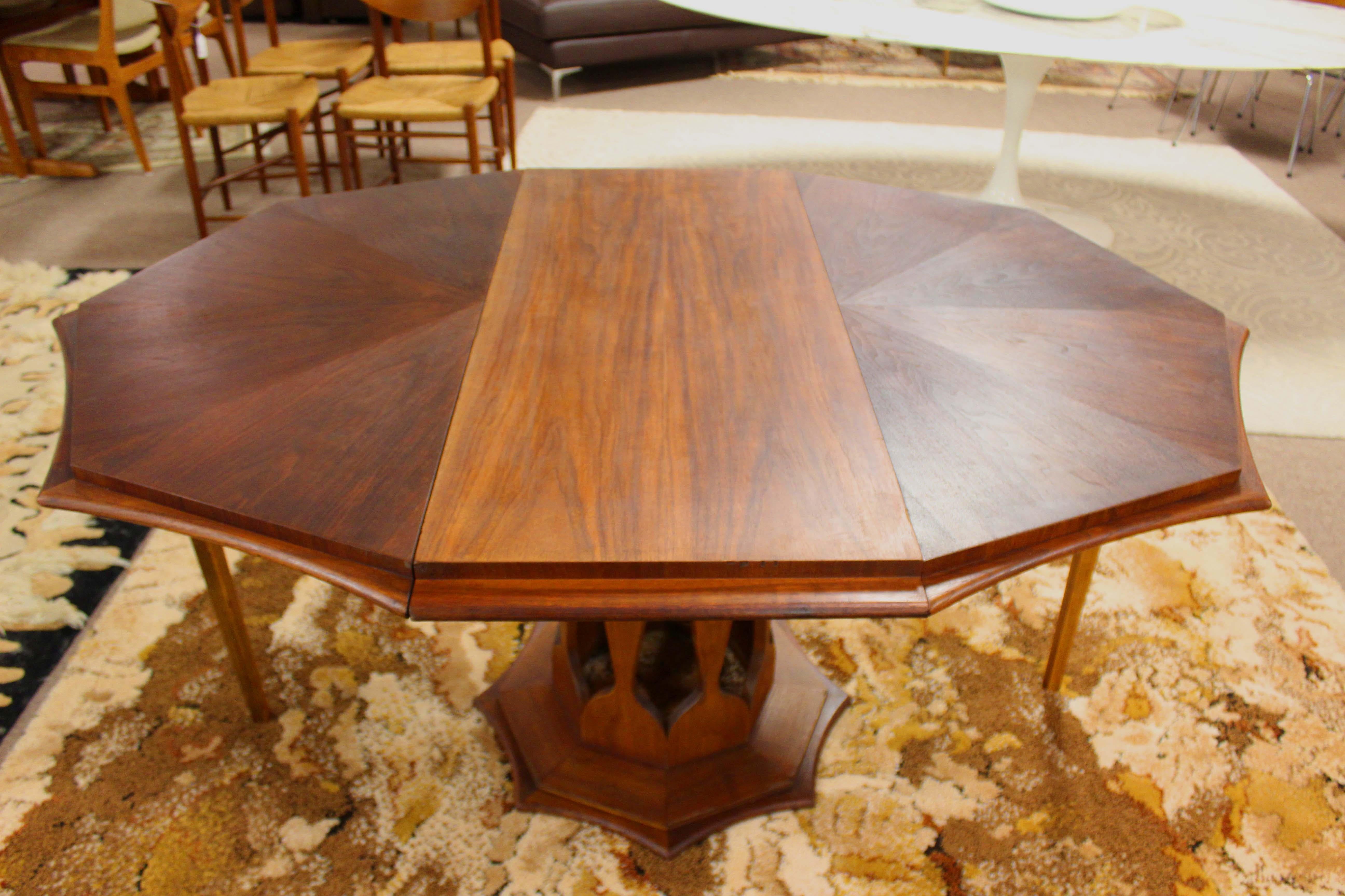 Harvey Probber Octagon Walnut Dining Table w Leaf Mid-Century Modern 2