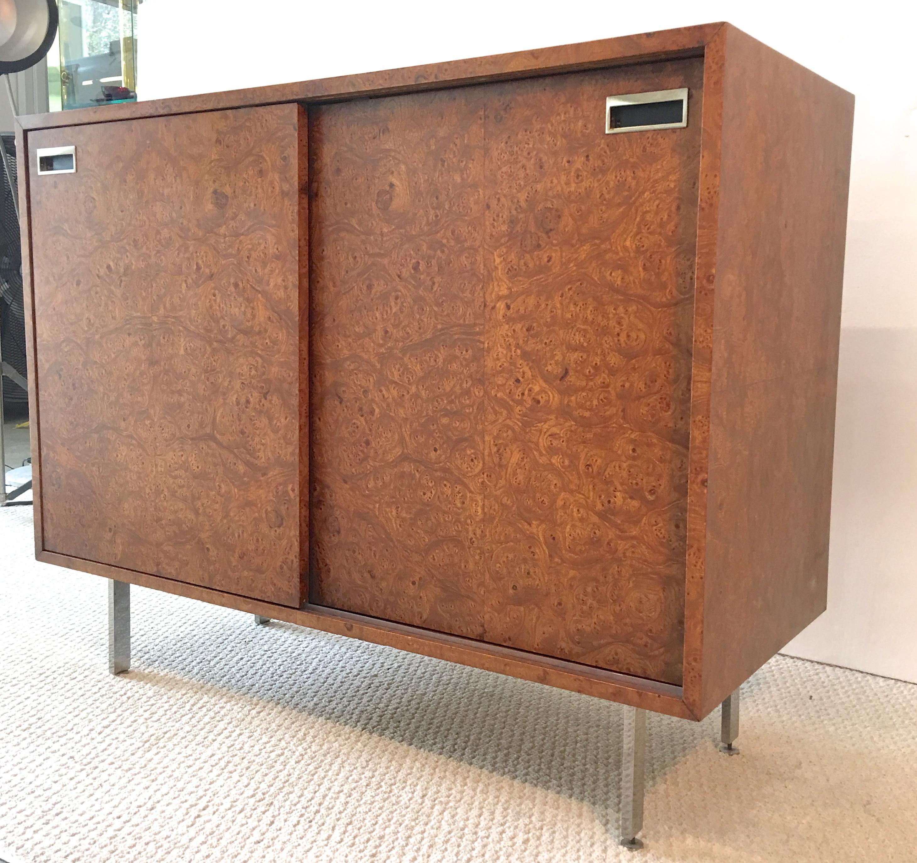 American Harvey Probber Olive Burl Cabinet of Drawers