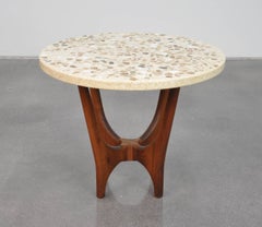 Harvey Probber Onyx, Marble, Terrazzo and Walnut Side Table