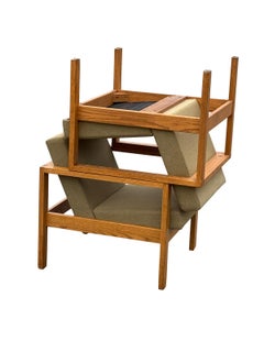 Harvey Probber Original Oak Parsons Style Lounge Chair a Pair